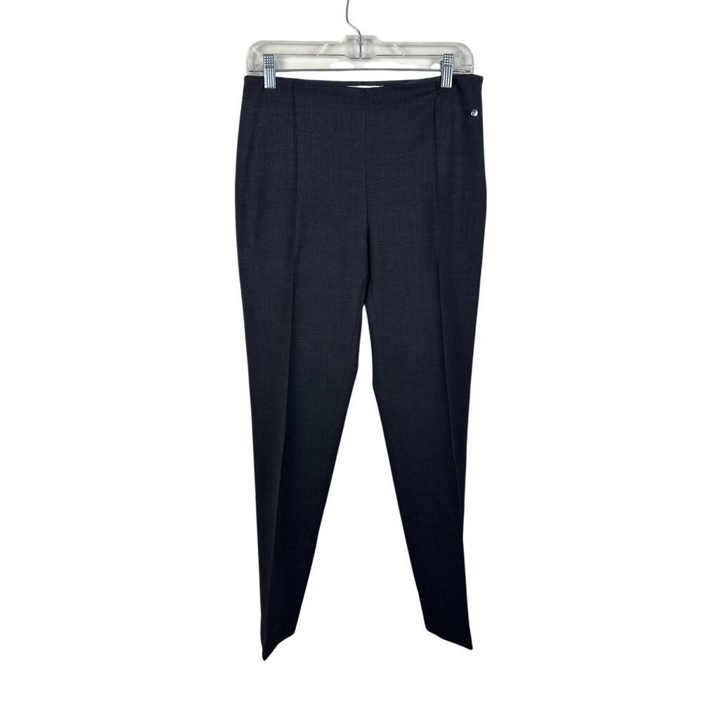 Max Mara Ankle Length Stretch Wool Gray Size 10 Front Seam Dress Pants GUC